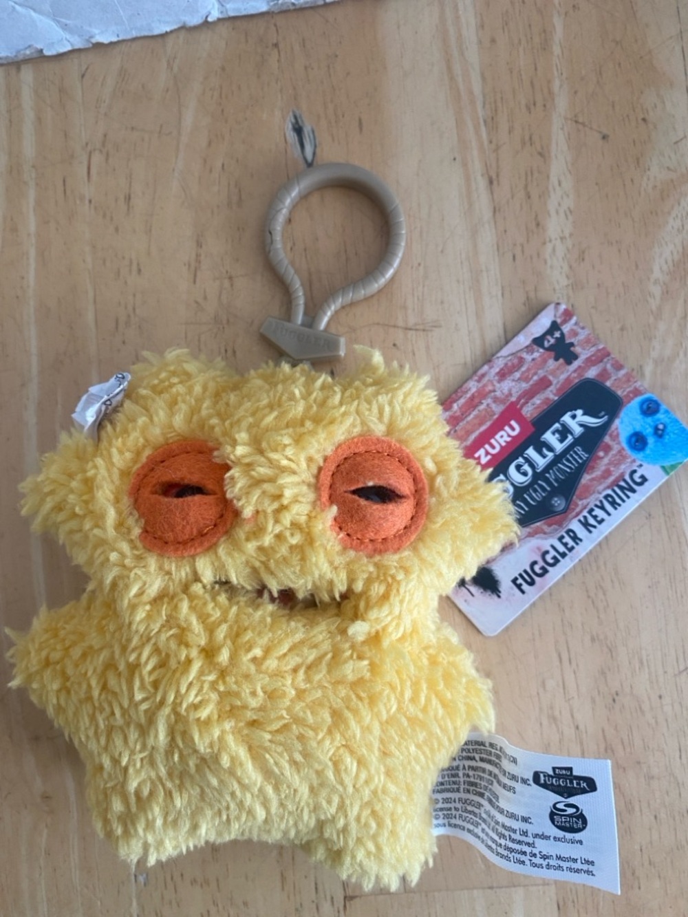 Zuru Fuggler Yellow Plush Keyring keychain